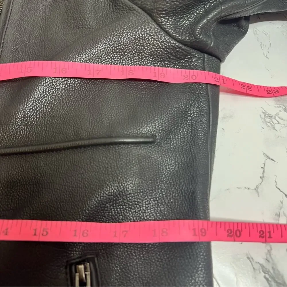 Belstaff Long Way Up Montana moto jacket Grain Leather black Sz 36
